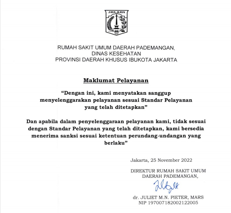 Maklumat Pelayanan